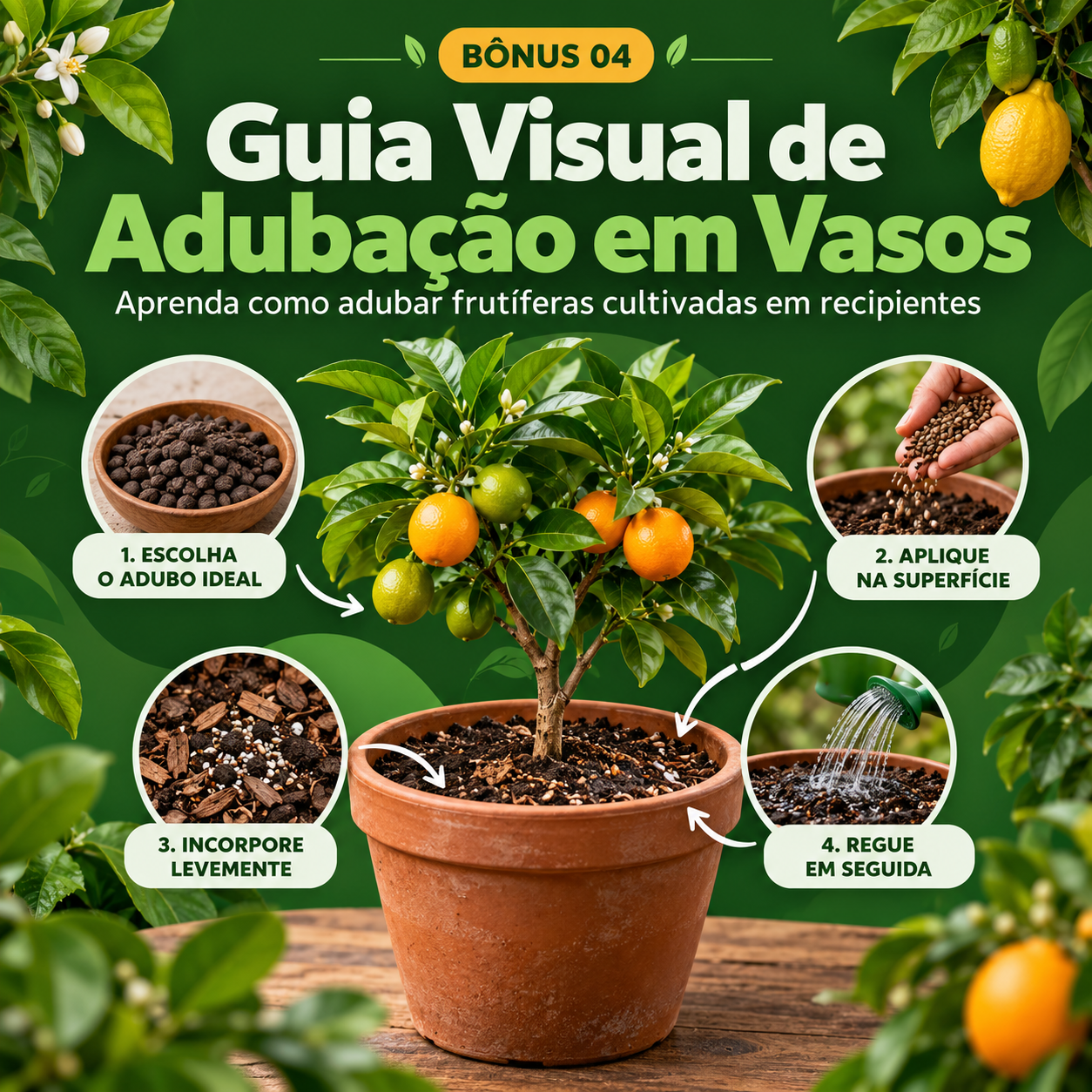 Guia Visual de Adubação em Vasos