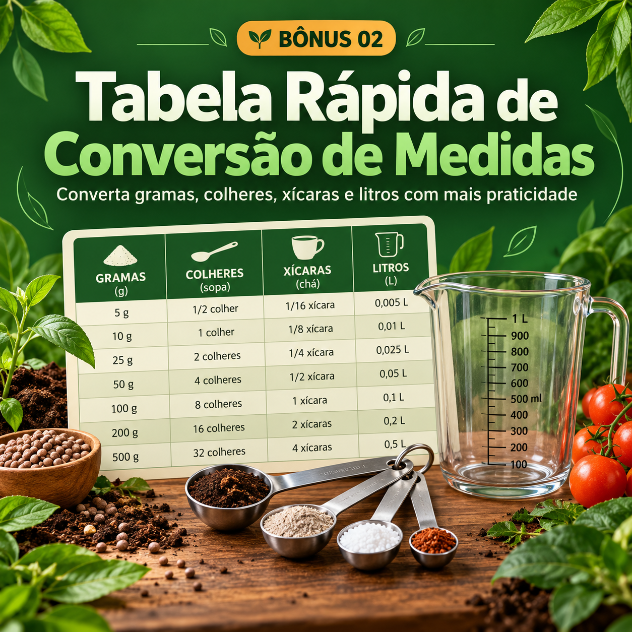Tabela Rápida de Conversão de Medidas